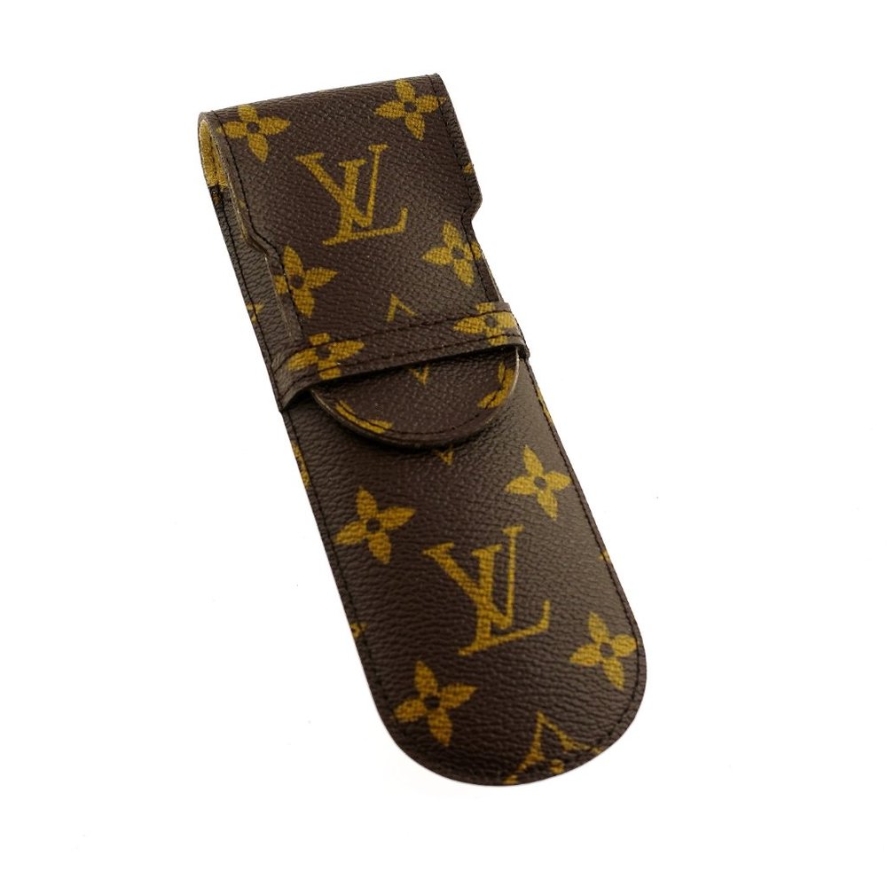 New Louis Vuitton Monogram Canvas Leather Etui Stylos Pen Cigar Misc Case